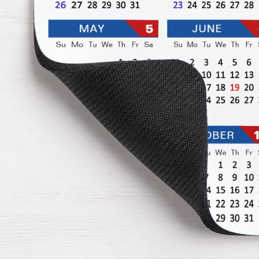 2025 Calendar Business-Logo US Patriotic Blue Red Mousepad (Ecke)