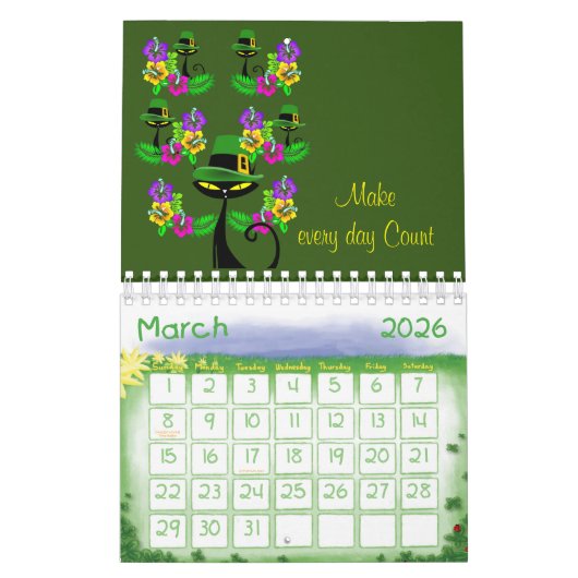 2025 Calendar Cat Kitten Irish Kalender (Mär 2026)