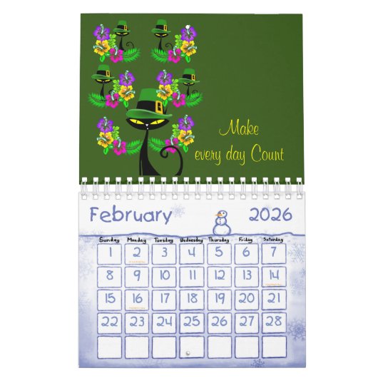 2025 Calendar Cat Kitten Irish Kalender (Feb 2026)