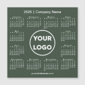 2025 Calendar Company Logo auf Forest Green Magnet (Vorderseite)