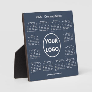2025 Calendar Company Logo Navy Blue Business Fotoplatte