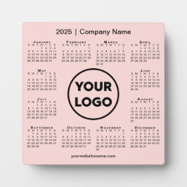 2025 Calendar Company Logo Pink Business Fotoplatte