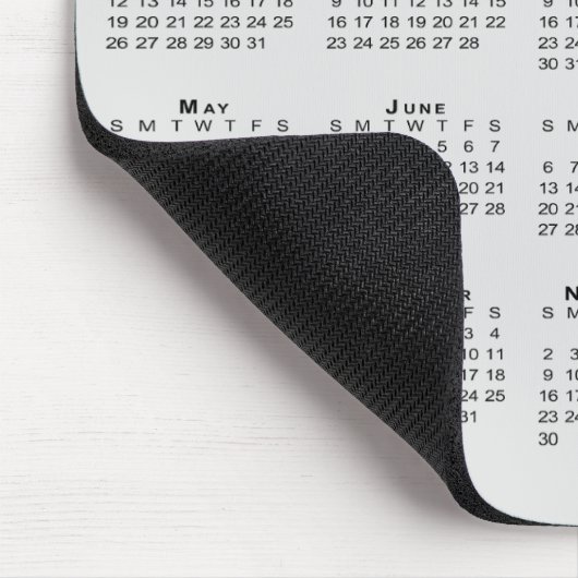 2025 Calendar Company Logo und Text Grau Weiß Mousepad (Ecke)