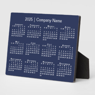 2025 Calendar Company Name Navy Blue Desktop Fotoplatte