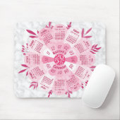 2025 Calendar Individuelle Name Boho Hübsch Pink B Mousepad (Mit Mouse)