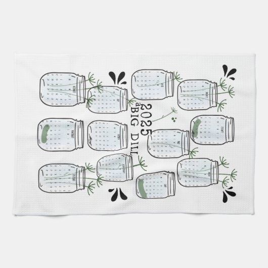 2025 Calendar Küche Handtuch Tee (Horizontal)