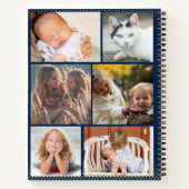 2025 Calendar Navy Koral Gold Familie Foto Collage Notizblock (Rückseite)