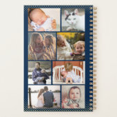 2025 Calendar Navy Koral Gold Foto Collage Klein Planer (Rückseite)