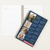 2025 Calendar Navy Koral Gold Foto Collage Klein Planer (Anzeige)