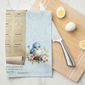2025 Calendar Towel Bluebirds Vogelhaus ECC 3:11 Geschirrtuch (Viertel Falte)