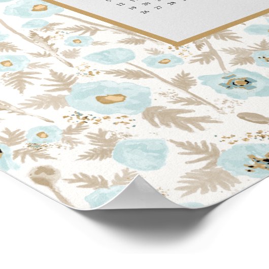 2025 Calendar Volljährig Blaue Creme Poster (Ecke)