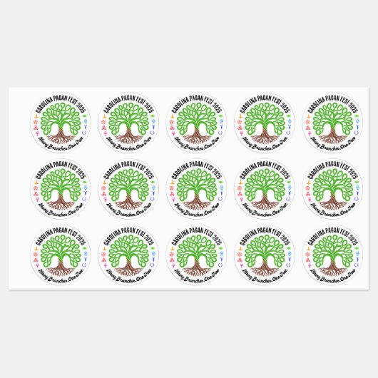 2025 Carolina Pagan Fest Wasserfeste Aufkleber (Blatt)
