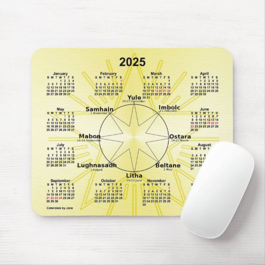 2025 Celtic Wheel of the Year Calendar von Janz Mousepad (Mit Mouse)