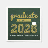 2025 Chalkboard Bold Sketch Graduation Party Paper Serviette (Vorderseite)