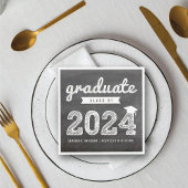 2025 Chalkboard Bold Sketch Graduation Party Paper Serviette