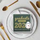 2025 Chalkboard Bold Sketch Graduation Party Paper Serviette