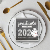 2025 Chalkboard Bold Sketch Graduation Party Paper Serviette