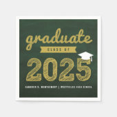 2025 Chalkboard Bold Sketch Graduation Party Paper Serviette (Vorderseite)