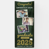 2025 Chalkboard Sketch 3 Foto Graduation Party Banner (Vertikal)