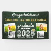 2025 Chalkboard Sketch 4 Foto Graduation Party Banner (Horizontal)