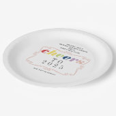 2025 Cheers Modern Retro Holiday Happy New Year Pappteller (Schrägansicht)