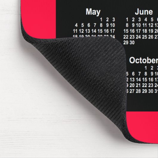 2025 Cherry Red Neon Calendar von Janz Mouse Pad Mousepad (Ecke)