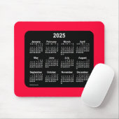 2025 Cherry Red Neon Calendar von Janz Mouse Pad Mousepad (Mit Mouse)