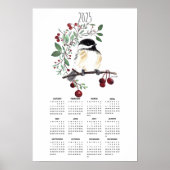 2025 Chickadee Berry Branch Poster-Kalender Poster (Vorne)