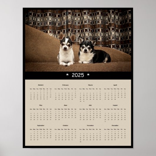 2025 Chihuahua Wall Calendar Poster (Vorne)