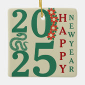 2025 Chinesisches Neujahr der Schlange grün Keramikornament (Vorderseite)