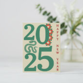 2025 Chinesisches Neujahr der Schlange Grüne Postk Postkarte (Stehend Vorderseite)