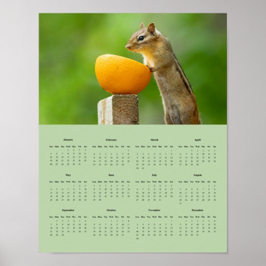 2025 Chipmunk-Wall-Kalender-Poster Poster (Vorne)