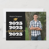 2025 Christlich Black Gold Foto Abschluss Ankündigung (Vorderseite)