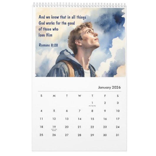 2025 Christliche Bibelverse Inspiration Kalender (Jan 2026)