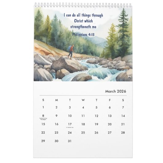 2025 Christliche Bibelverse Inspiration Kalender (Mär 2026)