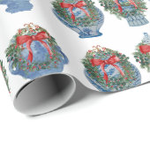 2025 Christmas Ginger Jars Jar Wreath Geschenkpapier (Rolleneckpunkt)