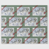 2025 Christmas Wrapping Paper:  Snow on Evergreen Geschenkpapier (Flach)