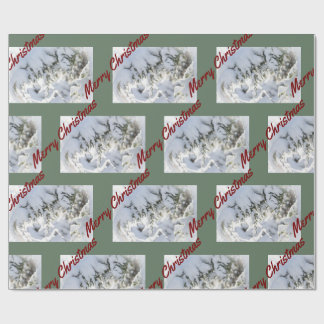 2025 Christmas Wrapping Paper:  Snow on Evergreen Geschenkpapier