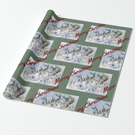2025 Christmas Wrapping Paper:  Snow on Evergreen Geschenkpapier