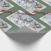 2025 Christmas Wrapping Paper:  Snow on Evergreen Geschenkpapier (Ecke)