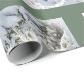 2025 Christmas Wrapping Paper:  Snow on Evergreen Geschenkpapier (Rolleneckpunkt)