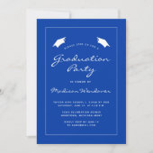 2025 Classic Blue White Border Graduation Party Einladung (Vorderseite)