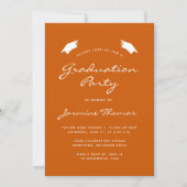 2025 Classic Modern Burnt Orange Graduation Party Einladung (Vorderseite)