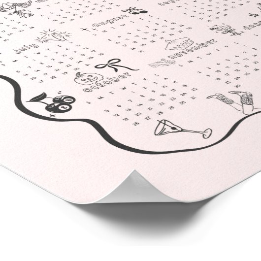 2025 Coquette Rosa Kalender Poster (Ecke)