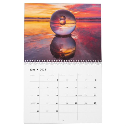 2025 Crystal Ball Cali Beach Sonnenuntergang: 2 Se Kalender (Jun 2026)