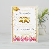 2025 Cupcakes & Caps Abschluss Einladung (Stehend vorne)