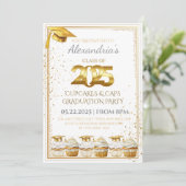 2025 Cupcakes & Caps Abschluss Einladung (Stehend Vorderseite)