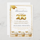 2025 Cupcakes & Caps Abschluss Einladung (Vorne/Hinten)