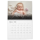 2025 Custom Family Elegant Heart Script Foto Kalender (Feb 2026)