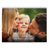 2025 Custom Family Elegant Heart Script Foto Kalender (Titelbild)